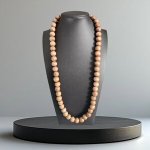 ***Chico's Brown Wood Beaded Necklace